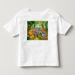 Dschungel-Tier-Kleinkind-T-Shirt Weiches Baumwol Kleinkind T-shirt