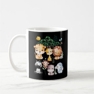 Dschungel Tier Wildtiere Safari Thema Wald Süß Ba Kaffeetasse