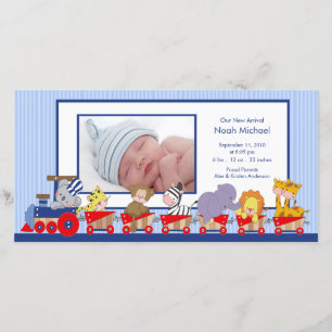 Dschungel-Tier-Zug-Baby-Geburt Annoucement Ankündigung