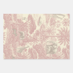 Dschungel-Toile-Muster Tropischer Planer Geschenkpapier Set