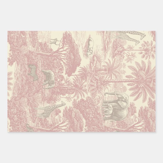 Dschungel-Toile-Muster Tropischer Planer Geschenkpapier Set (Vorderseite)