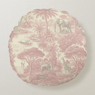 Dschungel-Toile-Muster Tropischer Planer Rundes Kissen