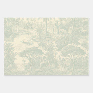 Dschungel-Toile-Muster tropisches Szenendesign Geschenkpapier Set