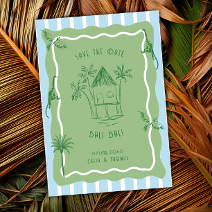 Dschungel-Tropen-Retro-Ziel-Hochzeit-Küste Save The Date