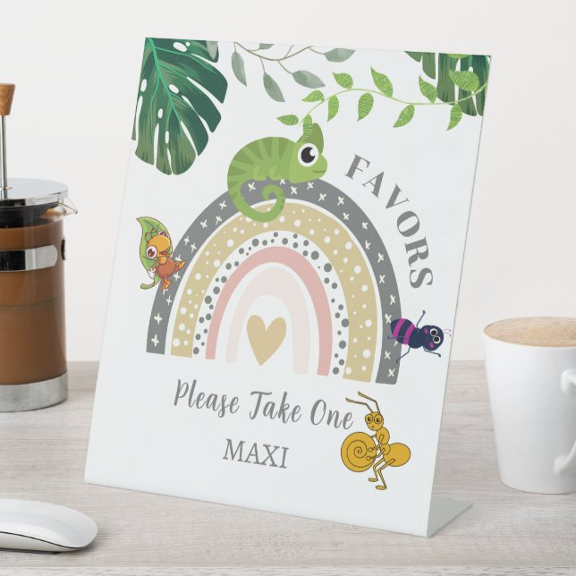 Dschungel über den Regenbogen-Kinderduschfavoriten Sockelschild (In Situ)