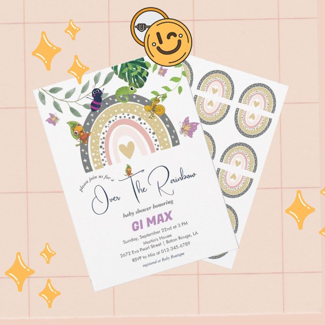 Dschungel über der Regenbogen-Babydusche Einladung (Von Creator hochgeladen)