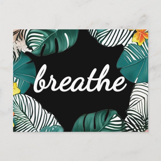 Dschungel Verlasst Serenity Prayer Breathe Postkarte (Vorderseite)