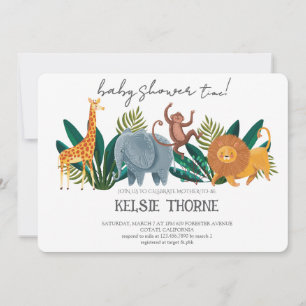 Dschungel-Wildlife-Baby-Party Einladung