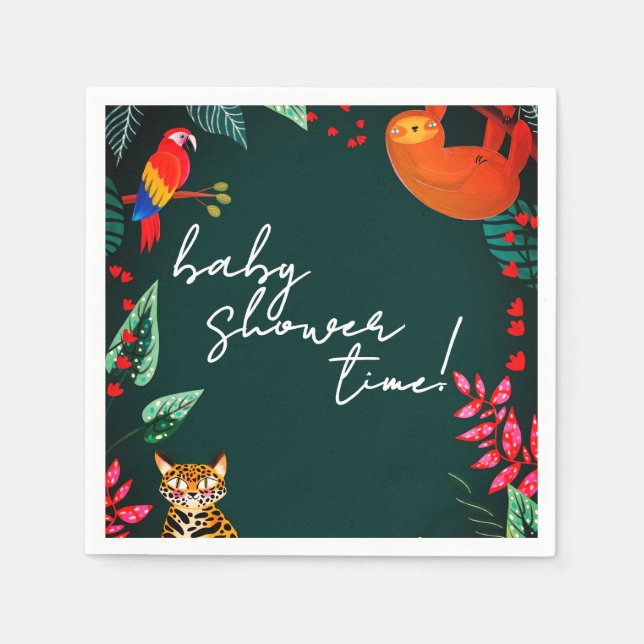 Dschungel-Wildlife-Baby-Party Serviette (Vorderseite)