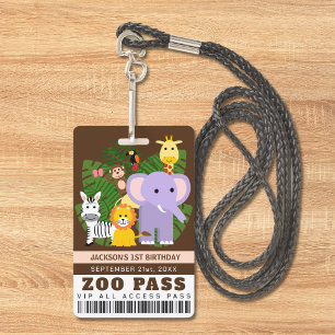 Dschungel Wildtier Zoo VIP-Ticket Kindergeburtstag Ausweis