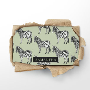 Dschungel Zebra Wildes Muster & Personalisierter N Visitenkarte