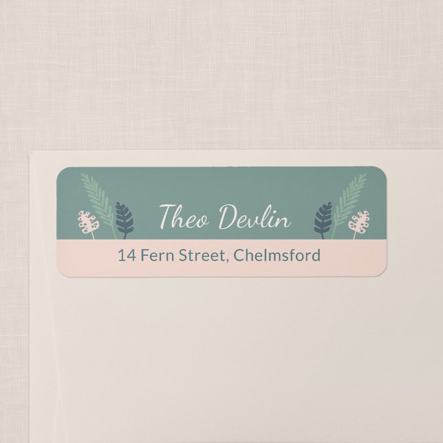 Dschungelblatt-Kinder Rücksendeetiketten (Tiny Tiger - Return Address Label)