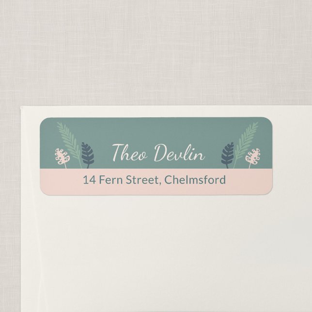 Dschungelblatt-Kinder Rücksendeetiketten (Tiny Tiger - Jungle Leaf Return Address Label)