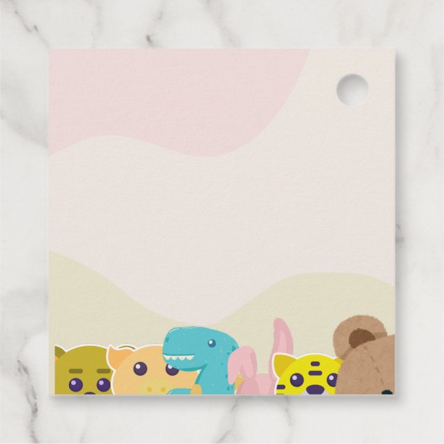 Dschungelblättrige Affenspielzeug Babydusche Geschenkanhänger (Rückseite)