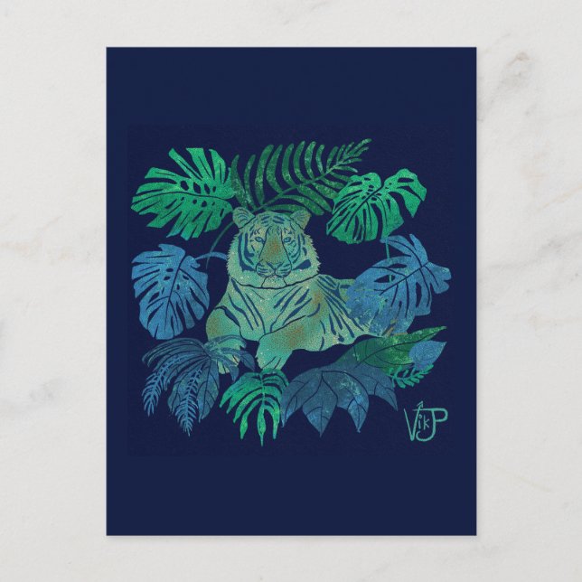 Dschungelblau Postkarte (Vorderseite)