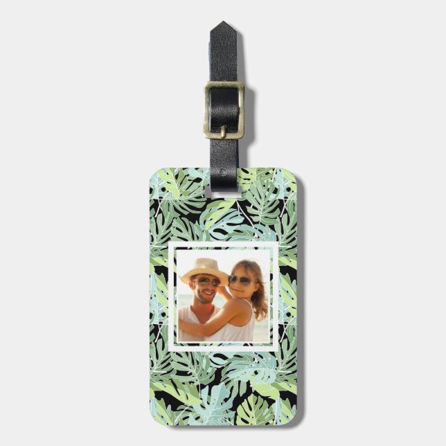 Dschungelblumenmuster des Fotos Gepäckanhänger (Vorderseite vertikal)