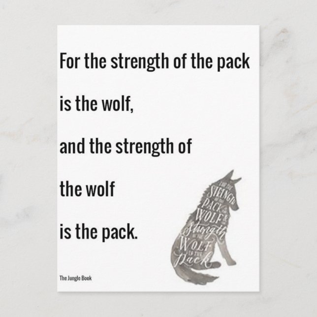Dschungelbuch Stärke des Wolf Quote Print Postkarte (Vorderseite)
