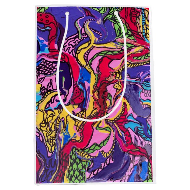 "Dschungelfieber" bedruckte Gifttaschen Mittlere Geschenktüte (Vorderseite)