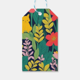 Dschungelflorale Blätter Geschenkanhänger