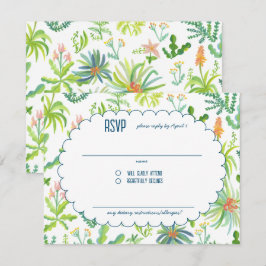 Dschungelgarten Aquarell individuell BRIDAL SHOWER RSVP Karte