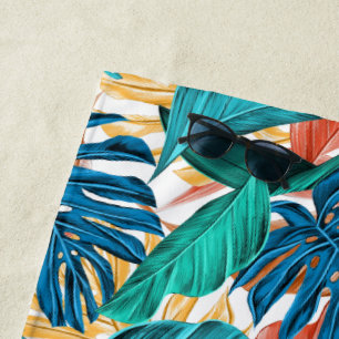Dschungelinsel-Muster-Chic des tropischen Blattes Strandtuch