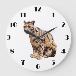 Dschungelkatzentier mit getrübter Leoparde Große Wanduhr