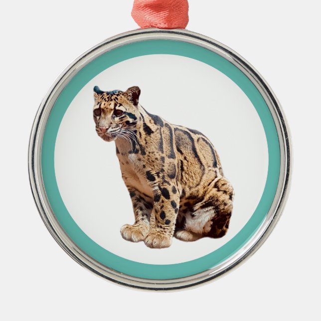 Dschungelkatzentier mit getrübter Leoparde Ornament Aus Metall (Vorne)