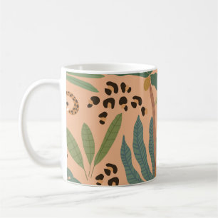 Dschungelleopardprint: Tiernahtloses Muster. Kaffeetasse