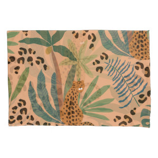 Dschungelleopardprint: Tiernahtloses Muster. Kissenbezug