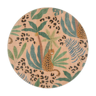 Dschungelleopardprint: Tiernahtloses Muster. Schneidebrett