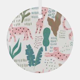 Dschungelmuster, Leopardenmuster, Vintage. Ornament Aus Glas