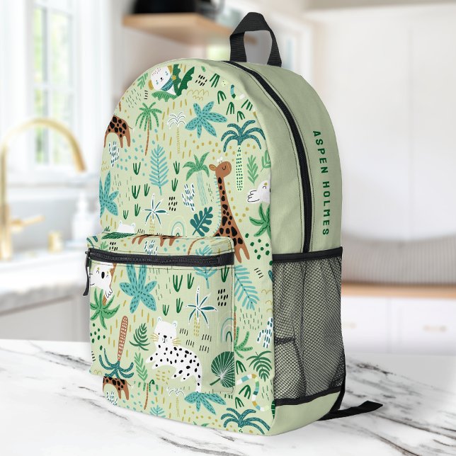 Dschungelmuster Niedlicher Tiere Tropendruckkids Bedruckter Rucksack (Von Creator hochgeladen)