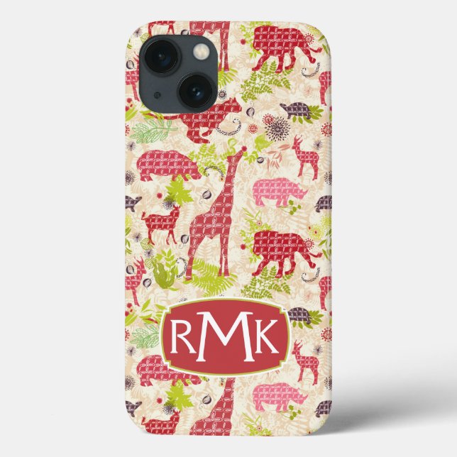 Dschungelparadies | Monogramm Case-Mate iPhone Hülle (Rückseite)