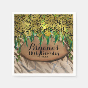 Dschungelparty Gold Glamour Tierprint Geburtstag Serviette