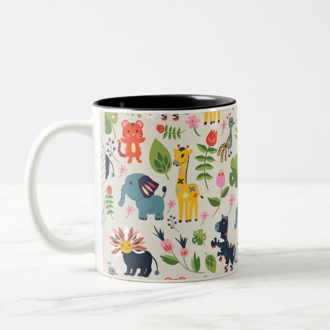 Dschungelpastel Leaf Muster Tasse (Links)
