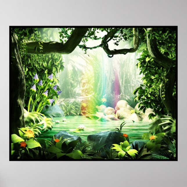 Dschungelregenbogen Poster (Vorne)