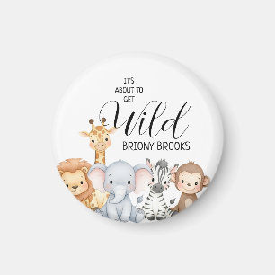 Dschungelsafari "Es Wird Wild" Baby Shower Magnet