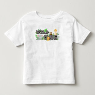 Dschungelsafari-Tiere Geburtstag Wild One Kleinkind T-shirt