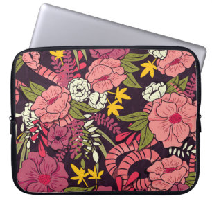 Dschungelschlangen, tropische Blume, Vintages Must Laptopschutzhülle