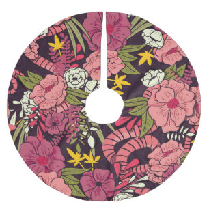 Dschungelschlangen, tropische Blume, Vintages Must Polyester Weihnachtsbaumdecke