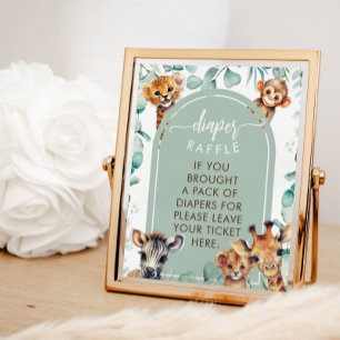 Dschungeltiere Eukalyptus-Spielzeichen Poster