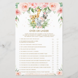Dschungeltiere florales Baby über oder unter dem S