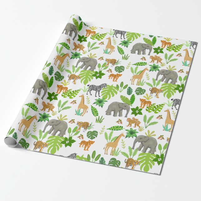 Dschungeltiere Geschenkpapier (Ungerollt)
