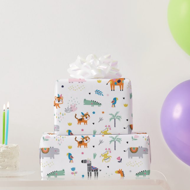 Dschungeltiere Geschenkpapier (Partygeschenke)