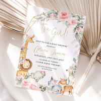 Dschungeltiere Rosa Blumen Mädchen Baby-Party