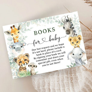 Dschungeltiere Safari Baby Shower Bücher für Baby Begleitkarte