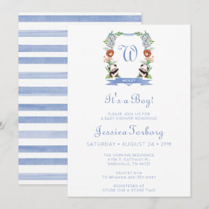 Dschungeltiere-Wappen It's A Boy Baby Shower Einladung