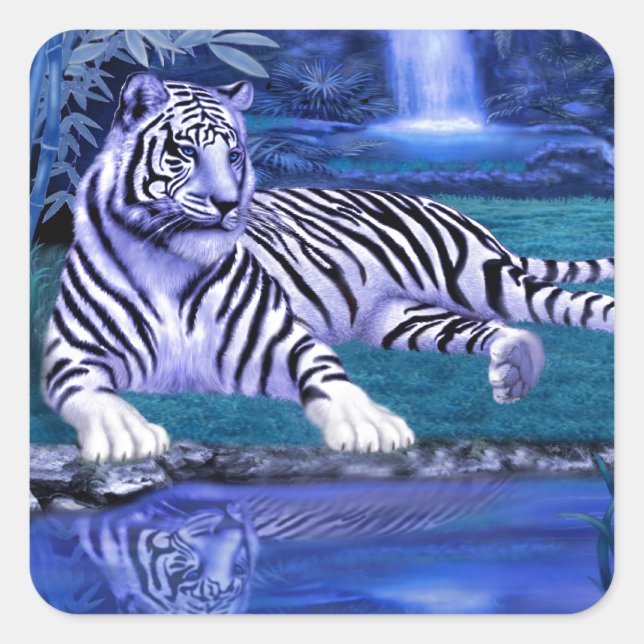 Dschungeltiger.JPEG Quadratischer Aufkleber (Vorderseite)