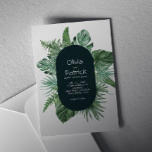 Dschungelwasserfarbene tropische Blätter - Einladu