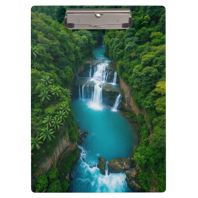 Dschungle Fall Journal, wo Gedanken wie Wasser fli Klemmbrett (Vorderseite)